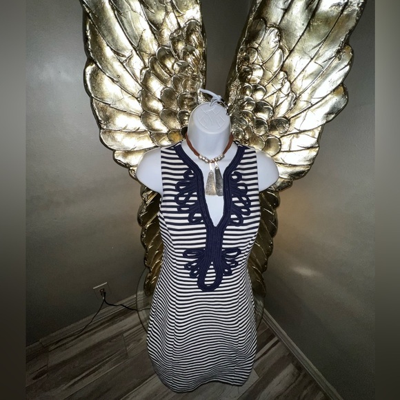 Lilly Pulitzer Dress Janice Shift True Navy Ottoman Stripe, Small - Picture 15 of 15